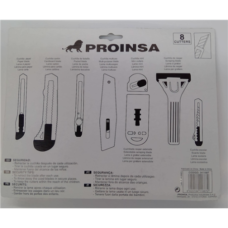 JUEGO 8 CUTTERS PROINSA 