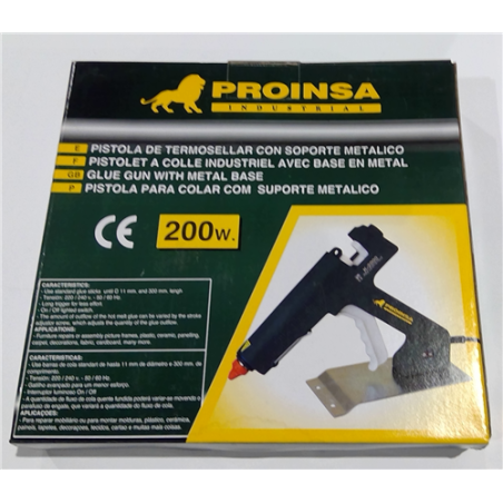 PISTOLA TERMOSELLAR C/SOPORTE 200W PROINSA 140267 