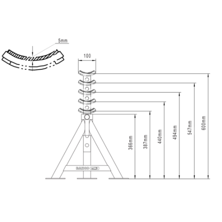 CABALLETE P/VEH 8tn 1P  BH3HD8000 