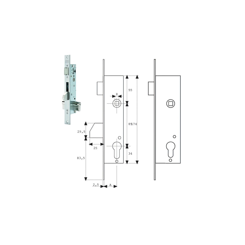 CERRADURA TESA 2219-20/3AI PELE 