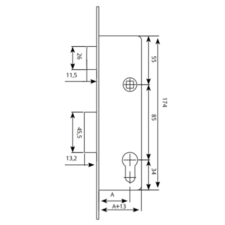 CERRADURA TESA 2210-38 AI 
