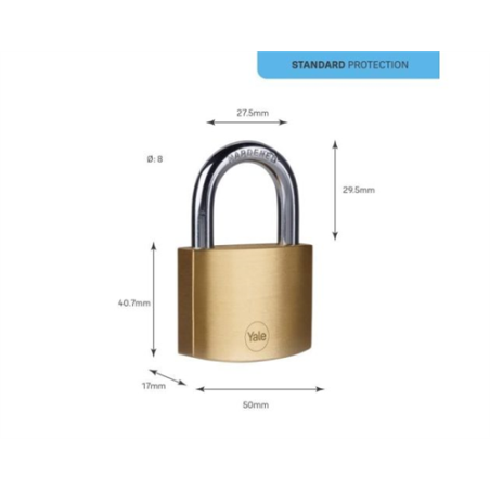 CANDADO YALE 50mm A/CORTO Y110B/50/126/1B 