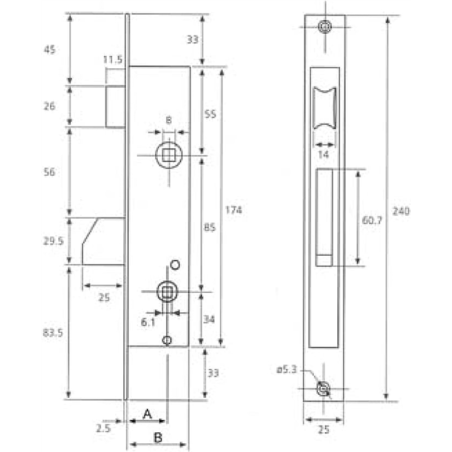 CERRADURA TESA 2214-30 AI 