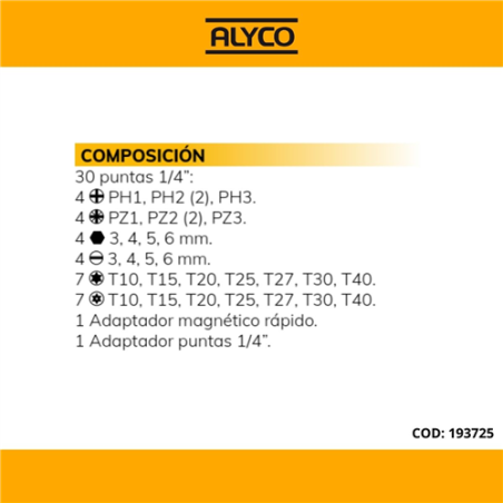 193725 JUEGO PUNTAS Y ADAPTADORES 32 PCS 