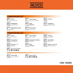 192392 JUEGO VASOS 1/2 1/4 HR 94pz 72 D  2