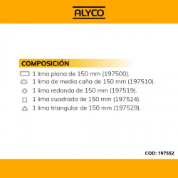 197552 JUEGO 5 LIMAS 150mm B/NYLON  2