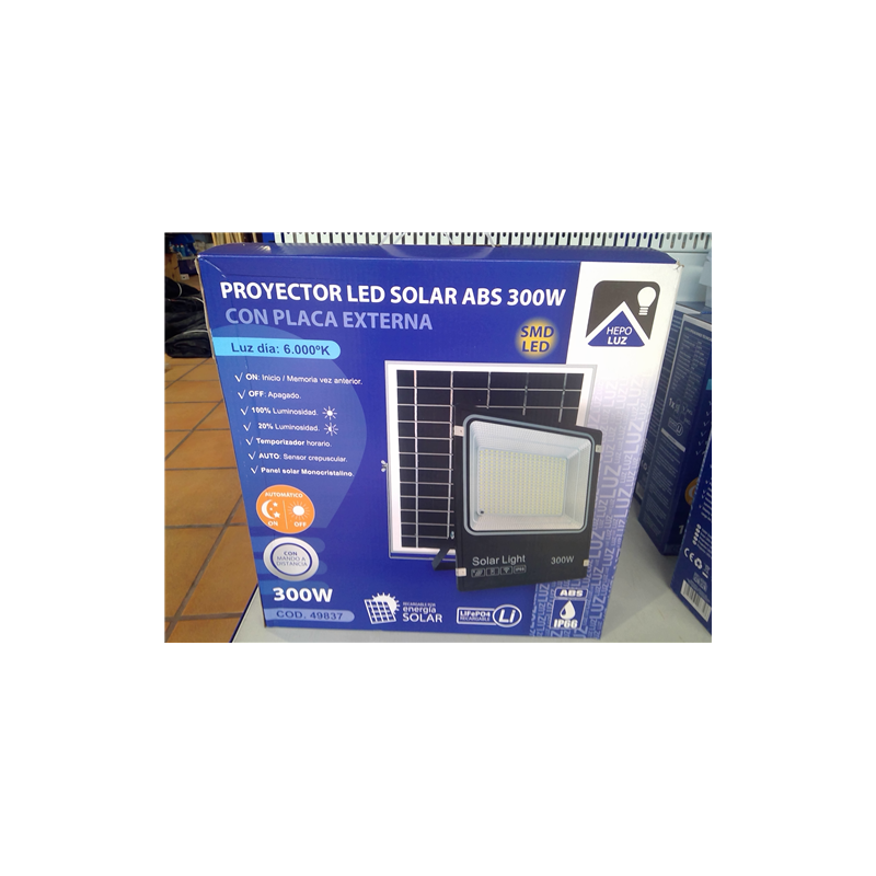 PROYECTOR LED SOLAR ABS 300W 6000K 49837 