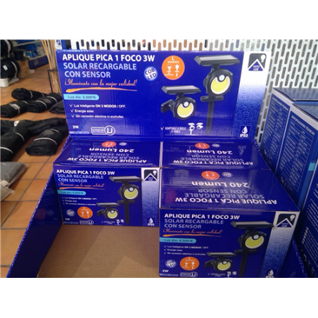 APLIQUE PICA SOLAR LED C/SENSOR 1 FOCO  49454 