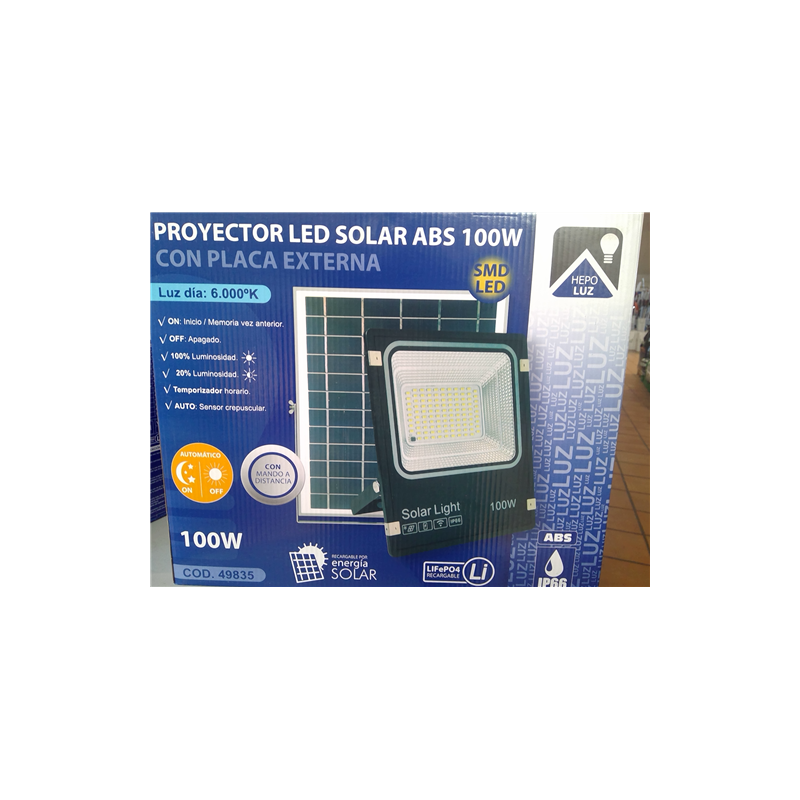 PROYECTOR LED SOLAR ABS 100W 6000K 49835 