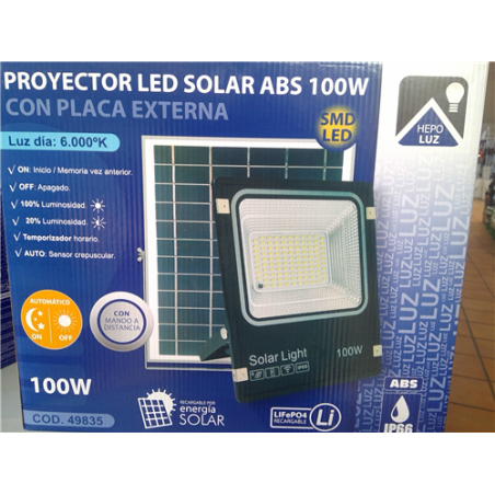 PROYECTOR LED SOLAR ABS 100W 6000K 49835 