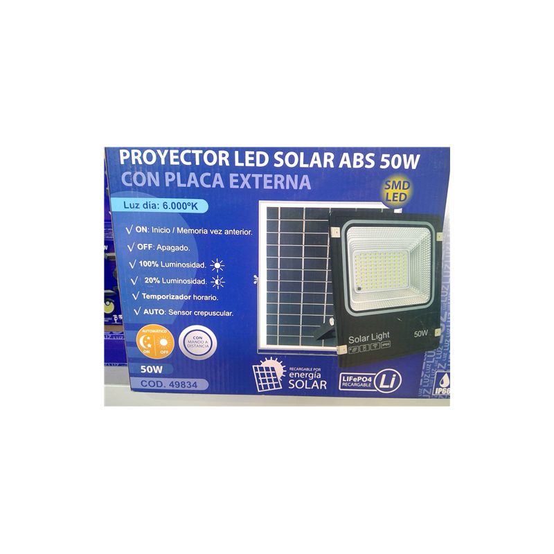 PROYECTOR LED SOLAR ABS  50W 6000K 49834 