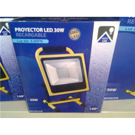 PROYECTOR LED RECARGABLE 30W 6000K 49634 