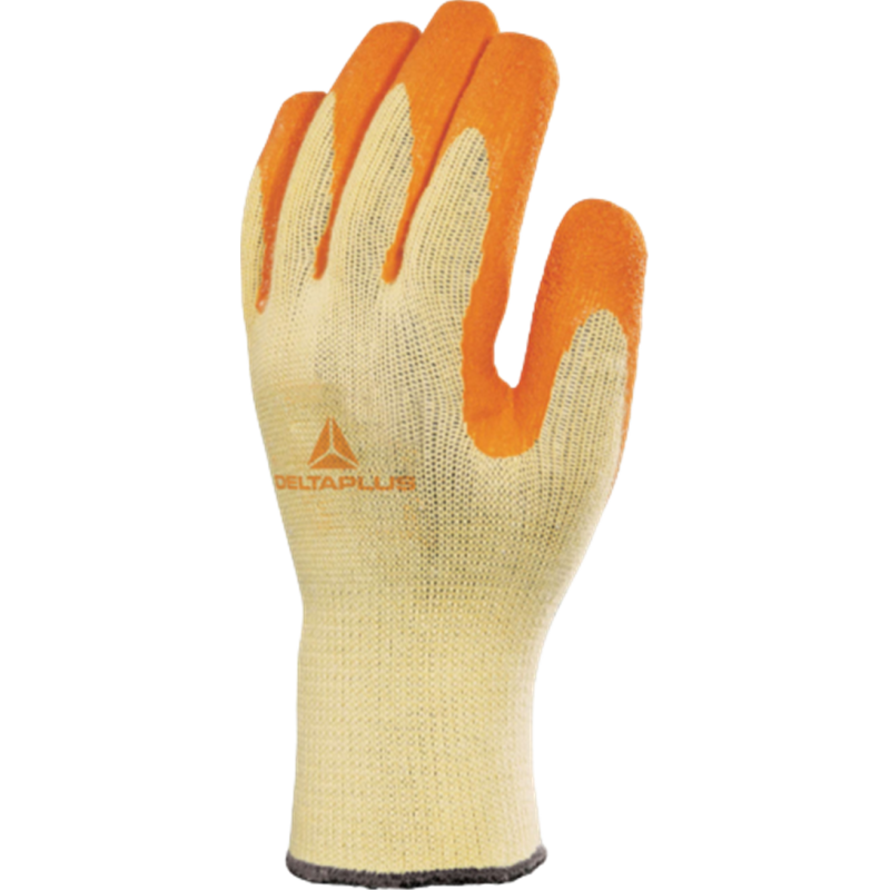 GUANTES ALGODON LATEX VE730OR T-10 NARANJA 