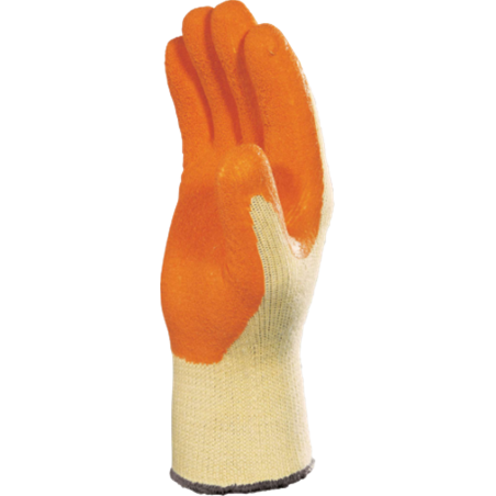 GUANTES ALGODON LATEX VE730OR T-10 NARANJA 