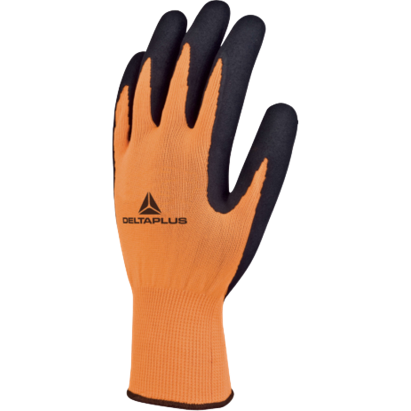 GUANTES POLIESTER NARANJA LATEX VE733 T-10 