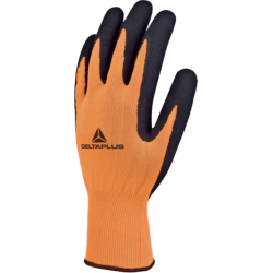 GUANTES POLIESTER NARANJA LATEX VE733 T-9 