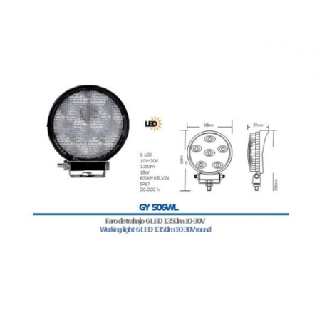 FARO TRABAJO GOODYEAR GY 506WL 6 LED 1350 10-30V 