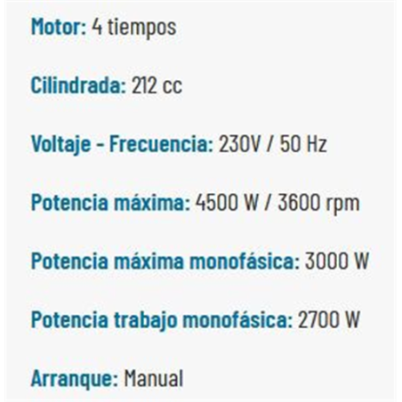 GENERADOR GOODYEAR GY 3200G GY363200 