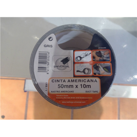 CINTA AMERICANA 10MTS 50mm 5521/5525 GRIS NEGRA 