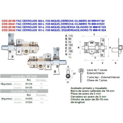 CERROJOS 302-L/115 B-70 NIQUELADO DER 