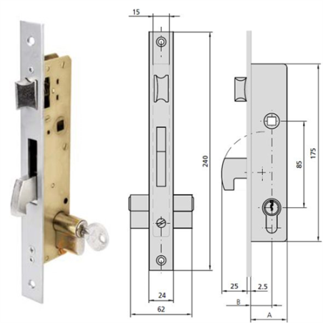 CERRADURAS CVL  190-A/23/0 5990/2535/4 