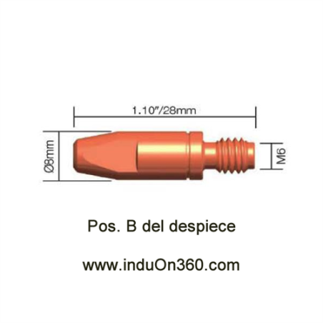 PUNTA CONTACTO M-6 16MM 