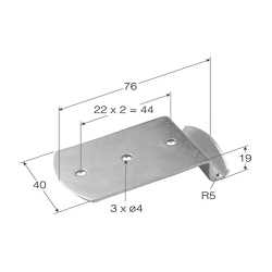 UÑA UH-13 CHAPA ACODADA 3 AGUJEROS  0620 