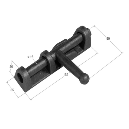 CERROJO CR-2 MANGO CRUZ PEQUEÑO  1303 