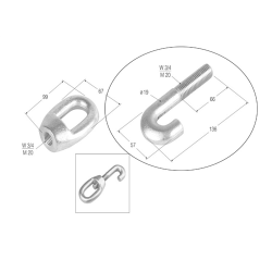 GANCHO ANILLA ROSCAD 3/4 GR-1  3545 