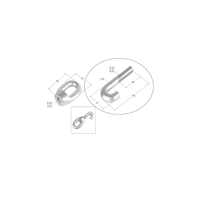 GANCHO ANILLA ROSCAD 3/4 GR-1  3545 