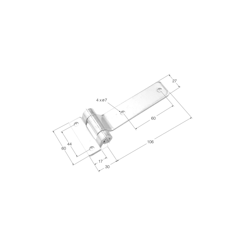 BISAGRA BCS- 42 INOX PLANA ESTRECHA  1706 