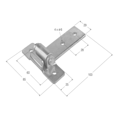 BISAGRA RECTANGULAR BS-21 FIJA  1616 