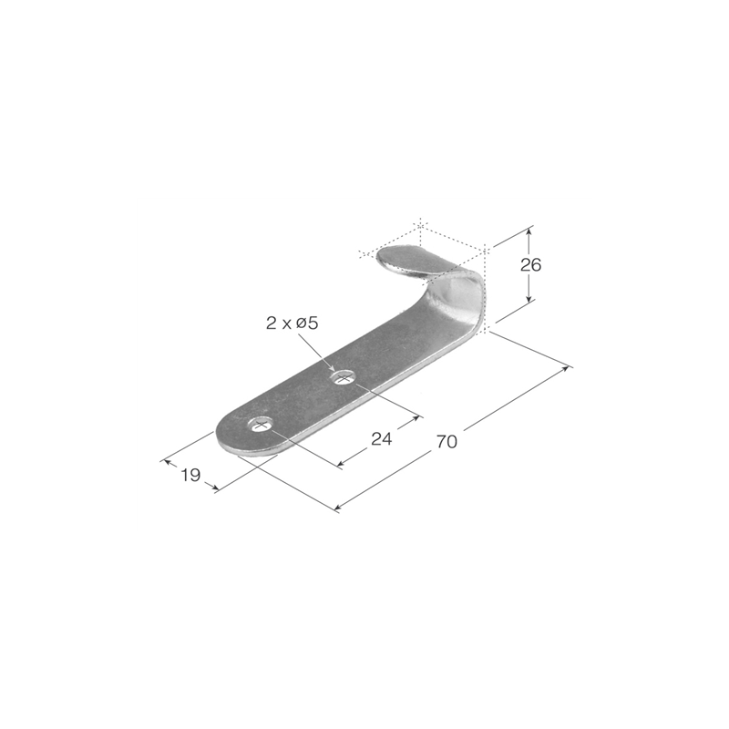 GANCHO CHAPA RECTO GH- 3  2030 