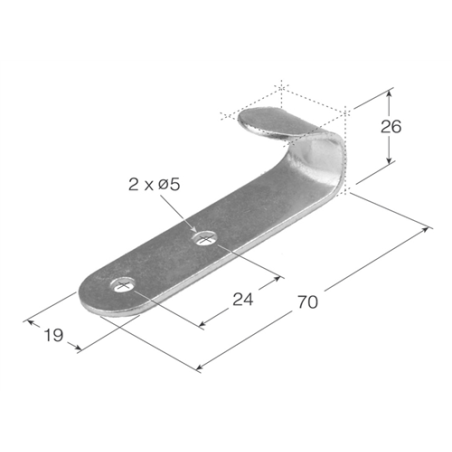 GANCHO CHAPA RECTO GH- 3  2030 