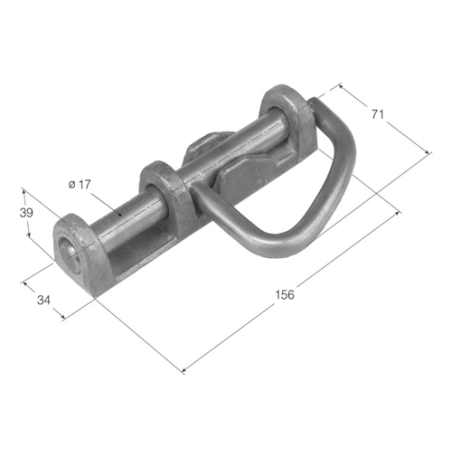 CERROJO CRAL-6 BASE ALUM/MANGO INOX  1320 