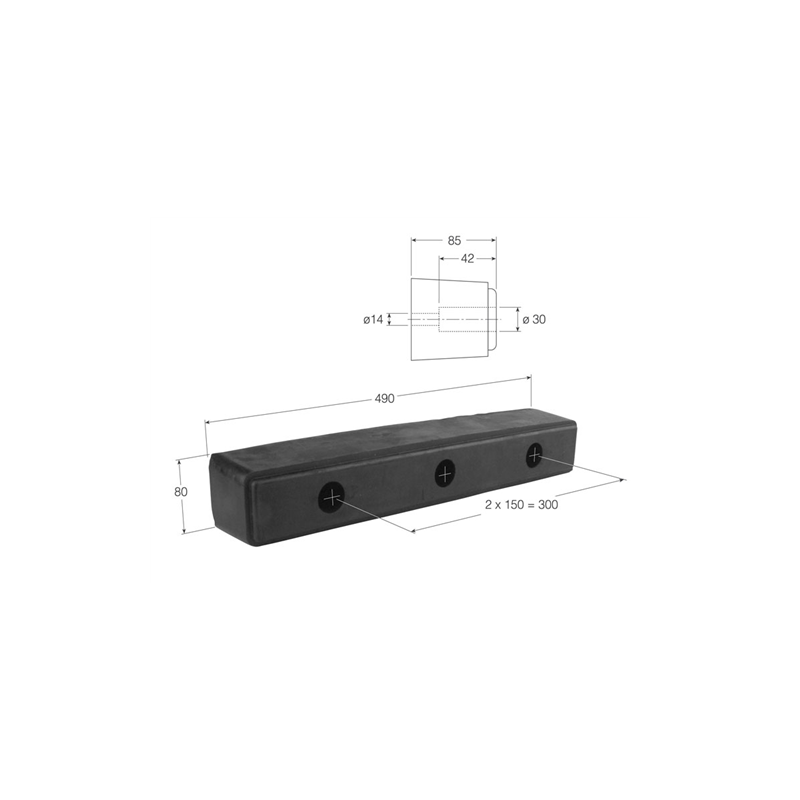 TACO DE GOMA TG-4 490mm  3005 