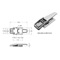 CIERRE CH-20 TRASERO PESCA C/UÑA  0542 