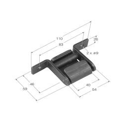 BISAGRA CHAPA TIR AB  ABIERTO   1620  DESCATALOGADA 