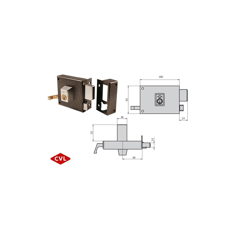 CERRADURAS CVL 1125-AR/1/10 B-70 IZQ 