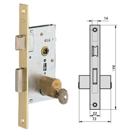 CERRADURAS CVL 1961-A/2/60 S/CILINDRO 