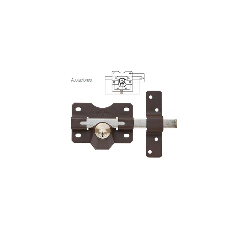 CERROJOS CAYS A-2 S/BOMB M/LLAVE 