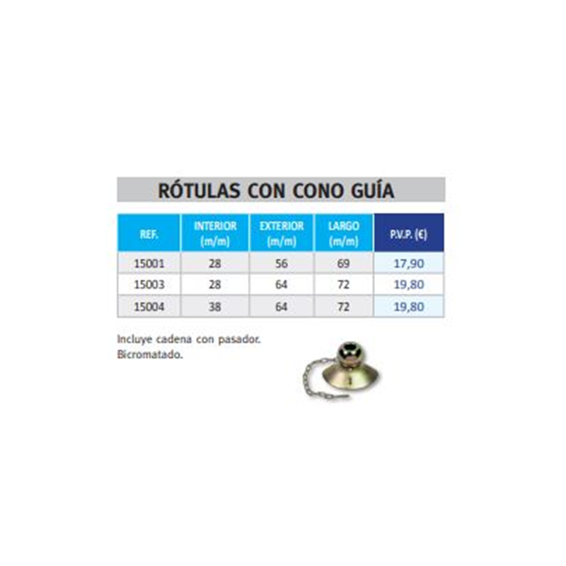 BOLA CONO GUIA 15004 64-38-72OREJA 