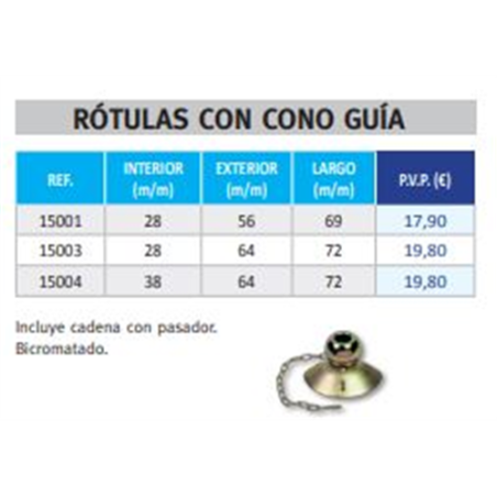 BOLA CONO GUIA 15004 64-38-72OREJA 
