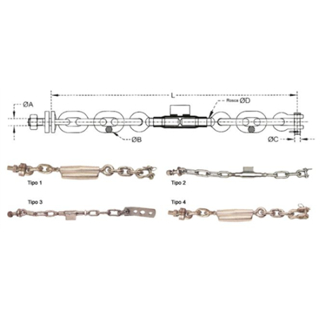 TENSOR CADENA 60601 M12/22/420mm 
