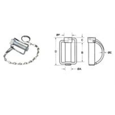 PASADOR C/CADENA 91102 M16x57mm 
