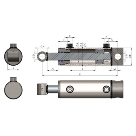CILINDRO DOBLE EFECT 20- 32/40- 300 