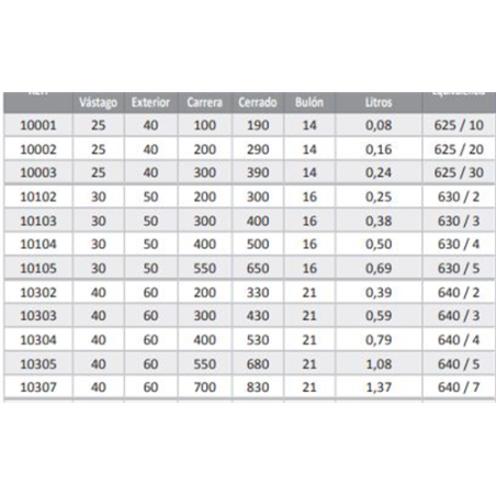 CILINDRO SIMPLE EFEC  40- 50/60- 700 