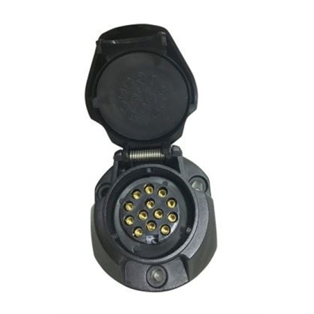 BASE HEMBRA PVC 13 POLOS C/DESCONECTADOR 