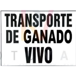 PLACA TRANSPORTE GANADO VIVO 