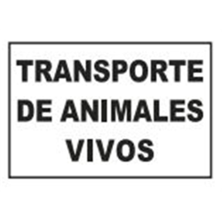 SEÑAL ADHESIVA TRANSPORTE ANIMALES VIVOS 